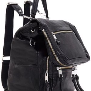 Vince Camuto Leather Flap Backpack Purse